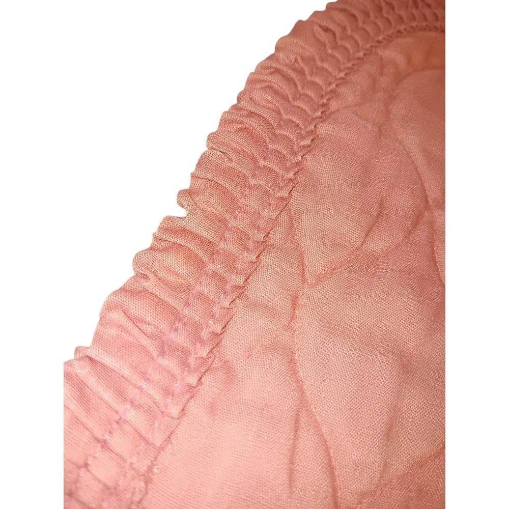 Cottage Grandmacore Quilted Light Pink Mauve Placemats (4) Ruffle Edge Tea READ